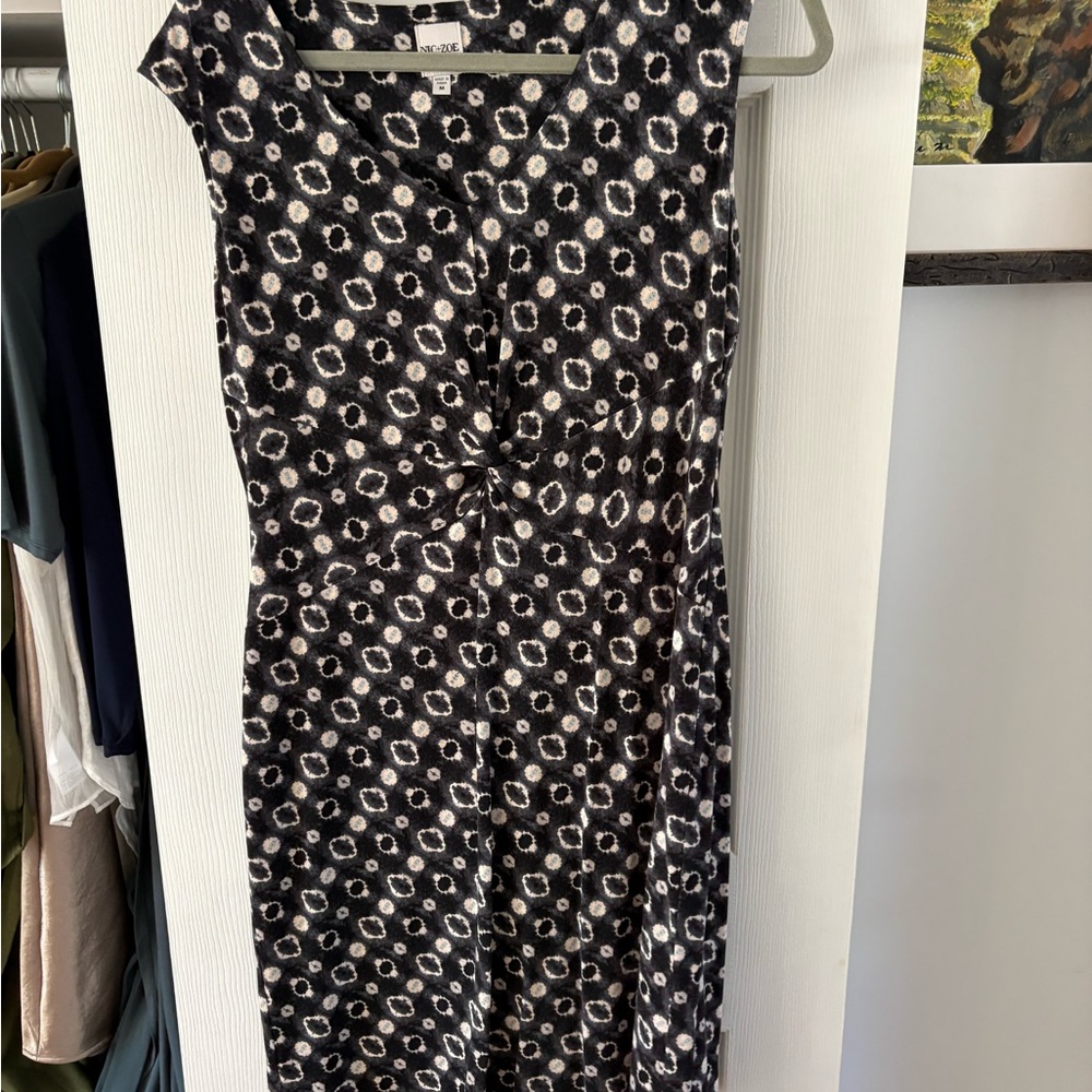 NIC+ZOE Black and White Patterned Midi Dress